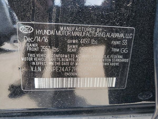 2017 HYUNDAI SONATA SE, Eco