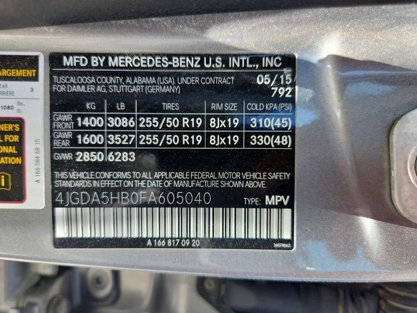 2015 MERCEDES-BENZ ML ML350