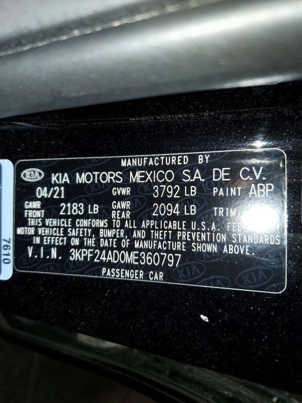 2021 KIA FORTE FE, LXS