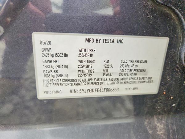 2020 TESLA MODEL Y