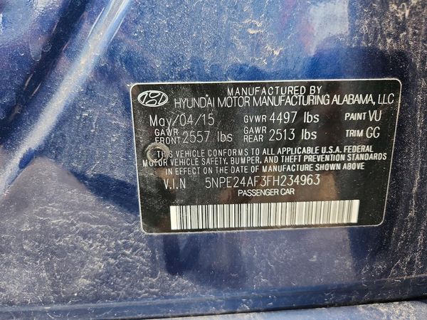 2015 HYUNDAI SONATA SE, ECO