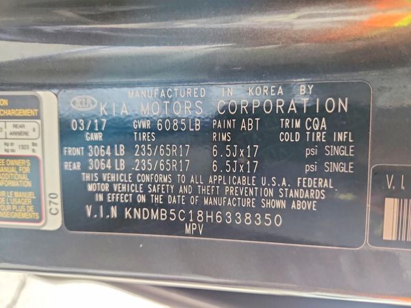 2017 KIA SEDONA LX
