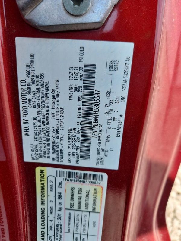 2017 FORD MUSTANG V6 Convertible