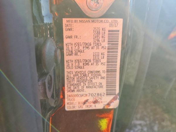 2018 NISSAN FRONTIER