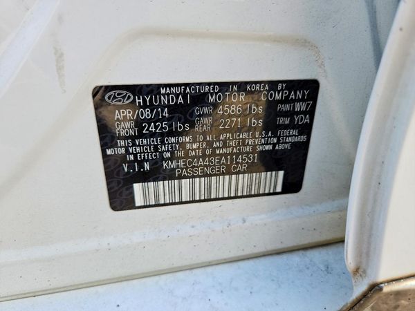 2014 HYUNDAI SONATA Hybrid/ Hybrid Limited — VINS