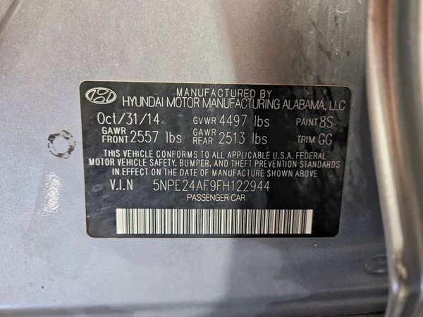 2015 HYUNDAI SONATA SE, ECO — VINS