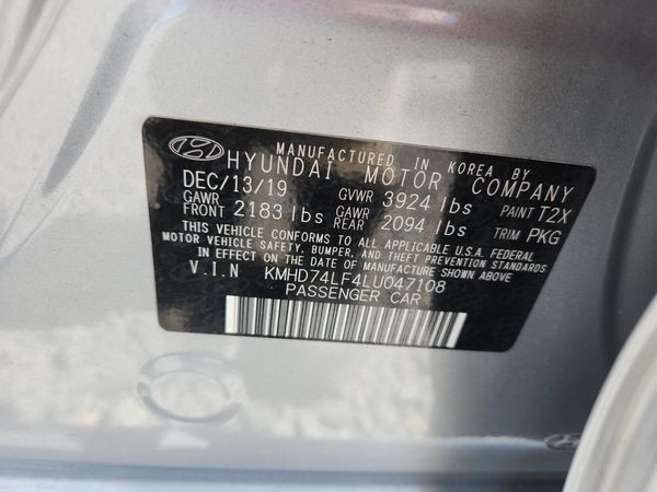 2020 HYUNDAI ELANTRA