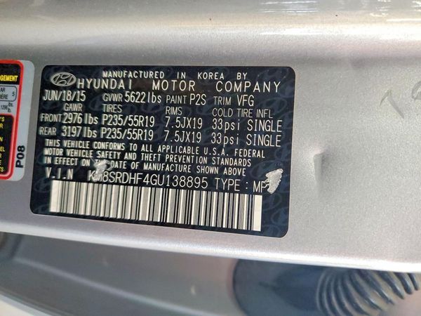 2016 HYUNDAI SANTA FE TOP