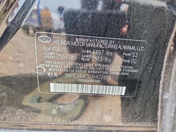 2016 HYUNDAI SONATA