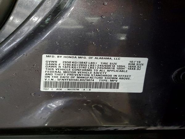 2020 HONDA PILOT EXL