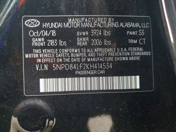 2019 HYUNDAI ELANTRA