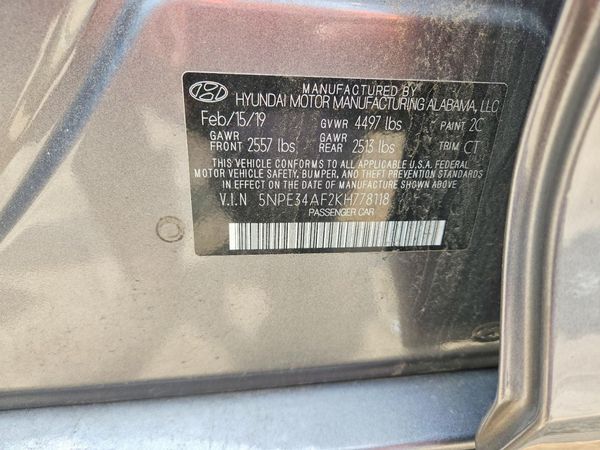 2019 HYUNDAI SONATA