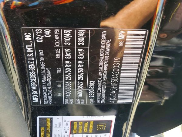 2013 MERCEDES-BENZ ML ML350 4-MATIC