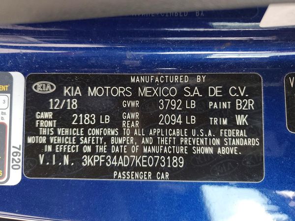 2019 KIA FORTE
