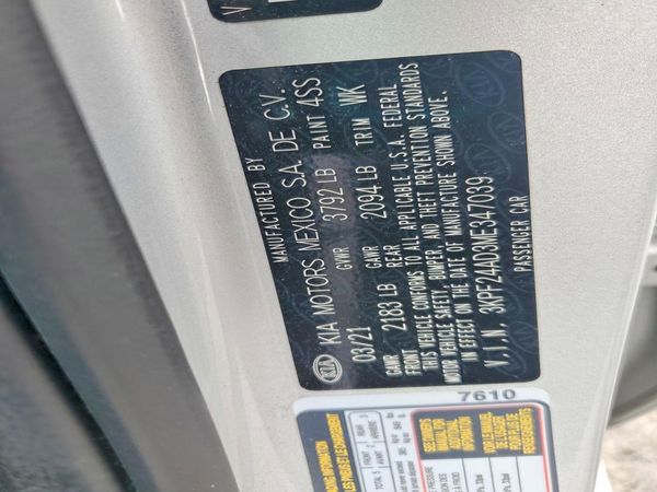 2021 KIA FORTE FE, LXS