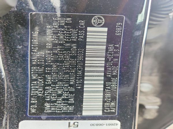 2023 TOYOTA CAMRY LE — VINS