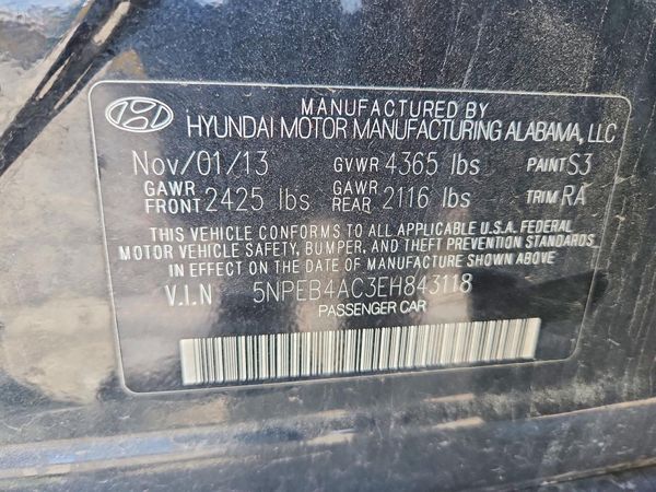 2014 HYUNDAI SONATA GLS/ GLS Popular — VINS