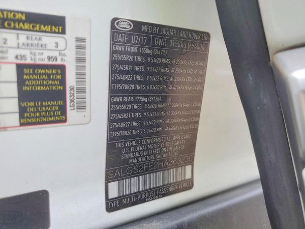 2017 LAND ROVER RANGE ROVER