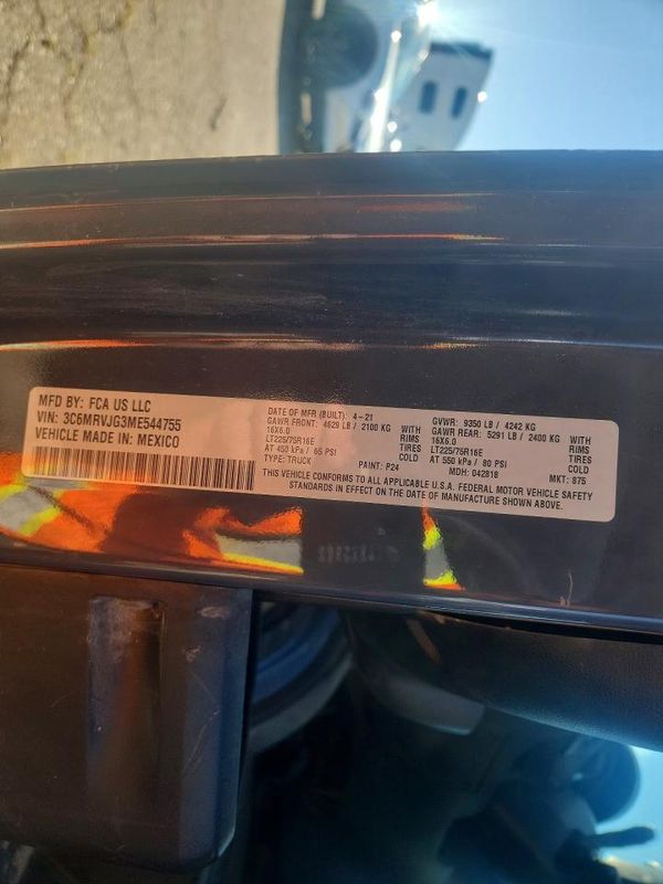 2021 RAM PROMASTER 3500