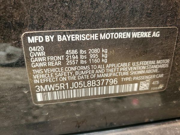 2020 BMW 3 SERIES NA — VINS