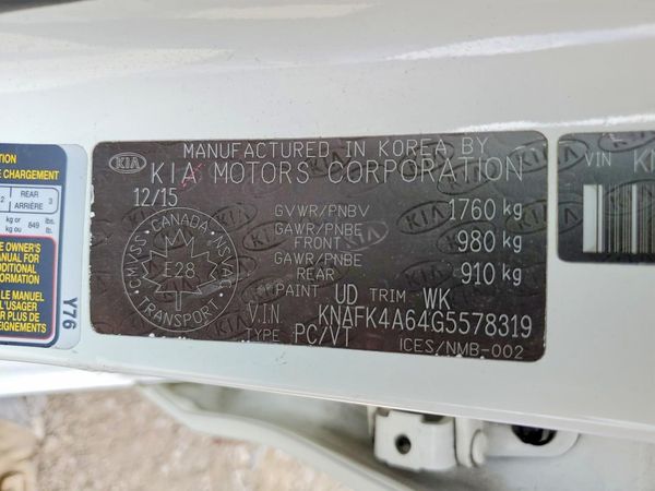 2016 KIA FORTE GL (Middle-Low Grade)