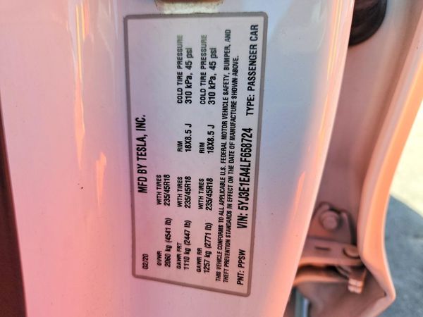 2020 TESLA MODEL 3