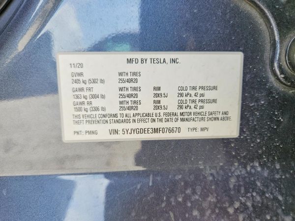 2021 TESLA MODEL Y