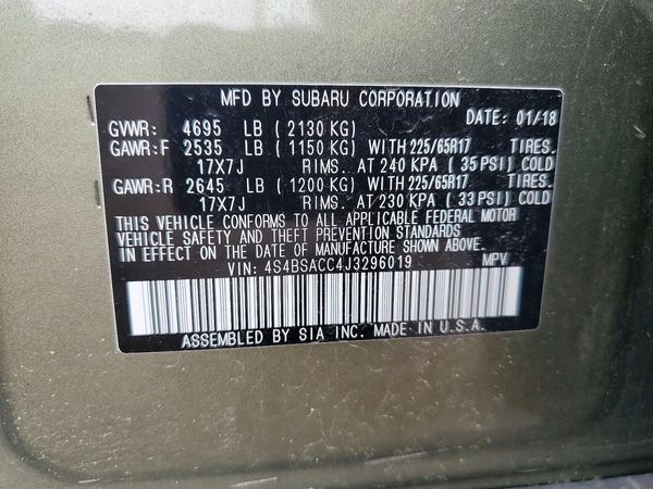 2018 SUBARU OUTBACK Premium