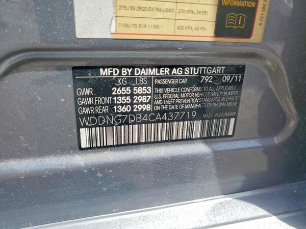 2012 MERCEDES-BENZ S S550