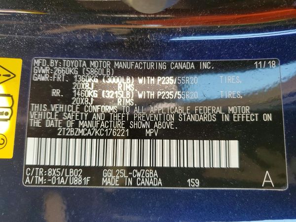 2019 LEXUS RX 350 350 Standard