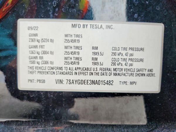 2022 TESLA MODEL Y