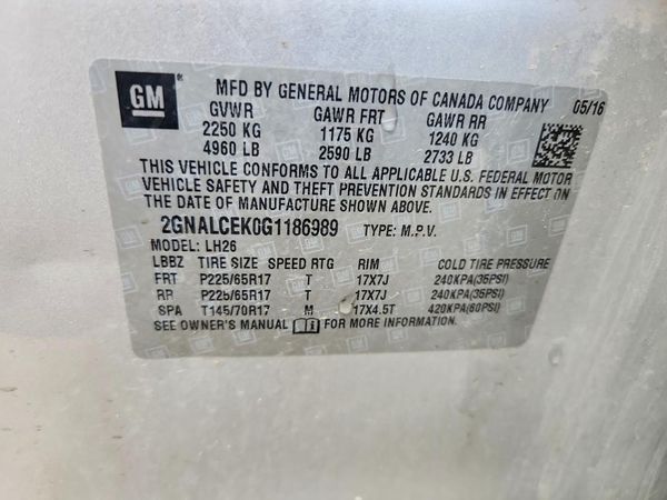 2016 CHEVROLET EQUINOX LT