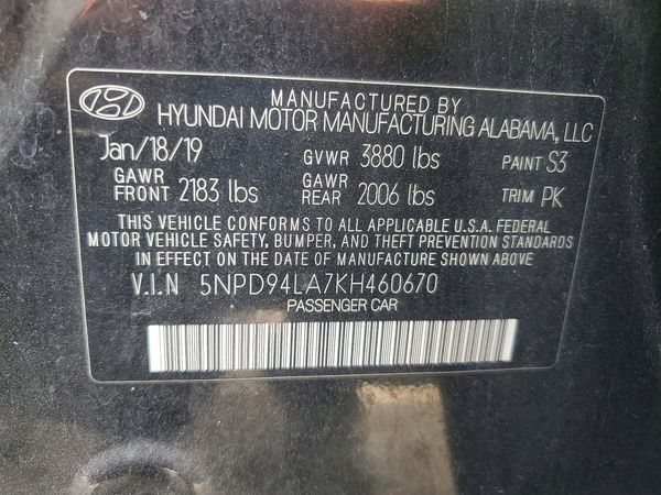 2019 HYUNDAI ELANTRA