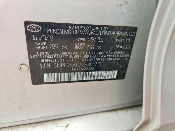 2019 HYUNDAI SONATA