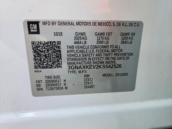 2019 CHEVROLET EQUINOX LT (1LT)