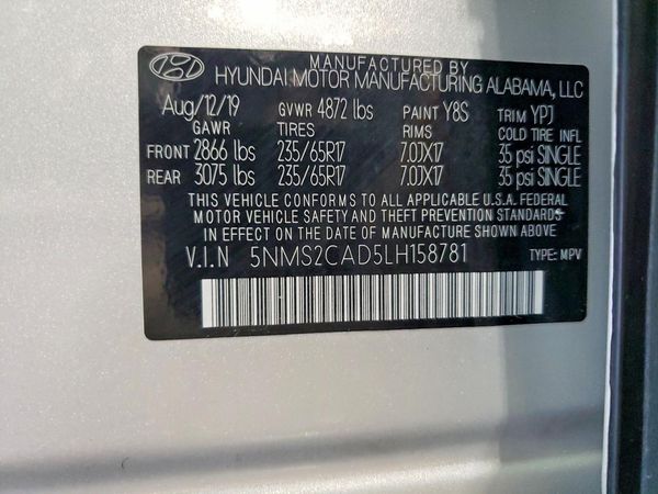 2020 HYUNDAI SANTA FE SE