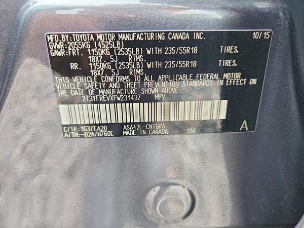 2015 TOYOTA RAV4 Limited (G Grade)