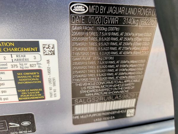 2020 LAND ROVER RANGE ROVER HSE