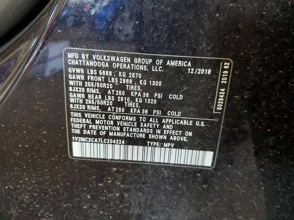 2020 VOLKSWAGEN ATLAS CROSS SPORT 4Motion SEL