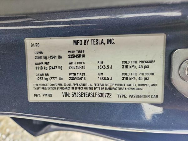 2020 TESLA MODEL 3