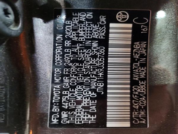 2018 TOYOTA CAMRY LE/SE/XLE/XSE