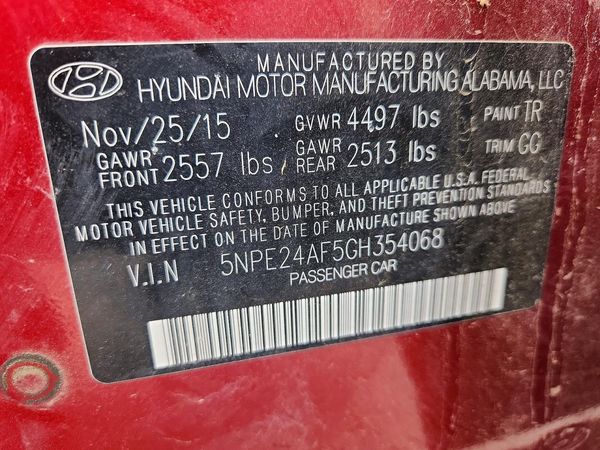 2016 HYUNDAI SONATA