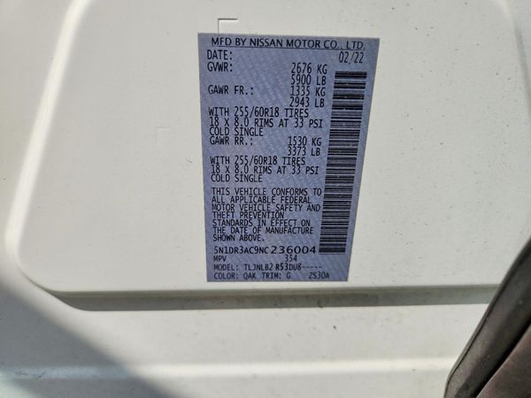 2022 NISSAN PATHFINDER S