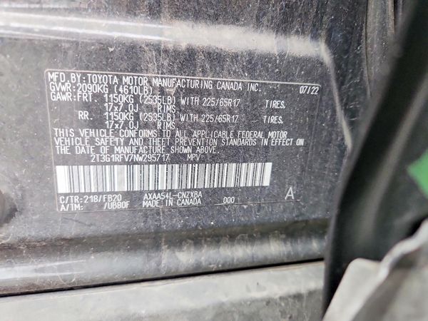 2022 TOYOTA RAV4