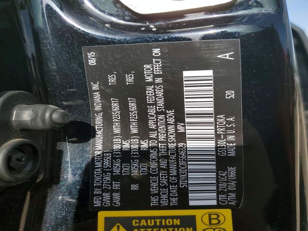 2015 TOYOTA SIENNA