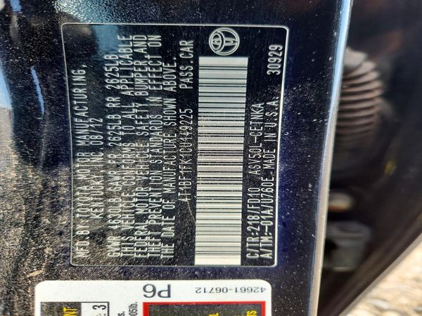2012 TOYOTA CAMRY