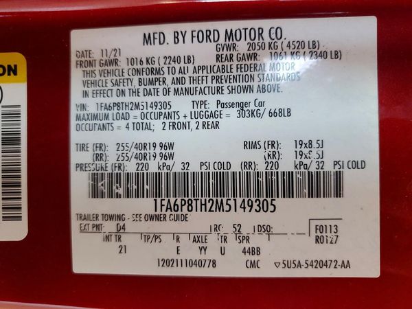 2021 FORD MUSTANG