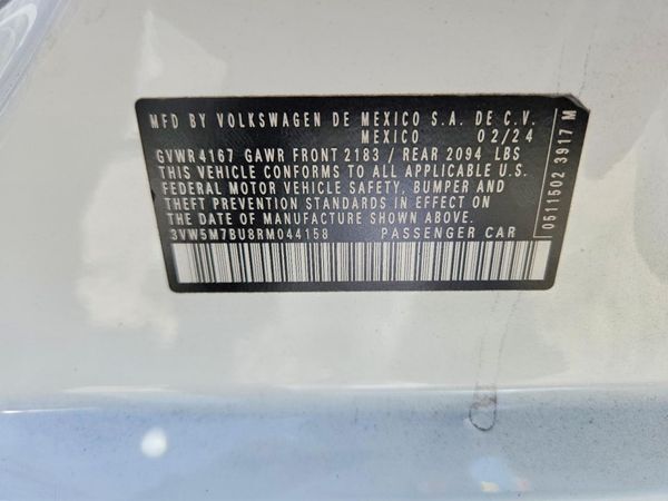 2024 VOLKSWAGEN JETTA S, S (AQ301 Trans) — VINS