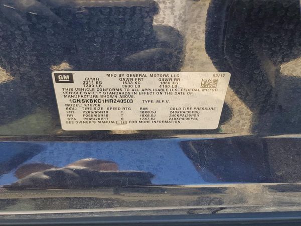 2017 CHEVROLET TAHOE LT