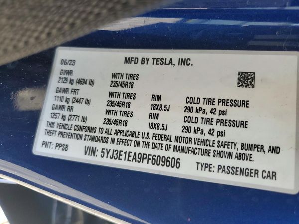 2023 TESLA MODEL 3